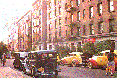 cars for the movie on set