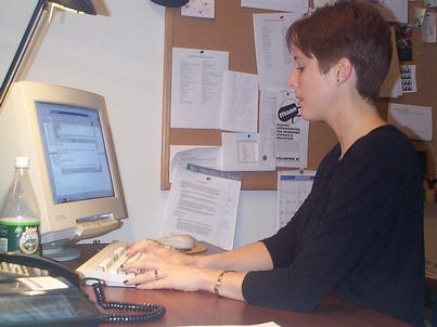 Lady typing