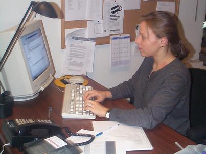 lady on computer